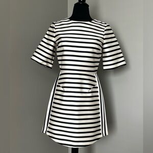 NWT Topshop Navy & Cream Satin Stripe Mini Dress *worn by celebs* Sz 4